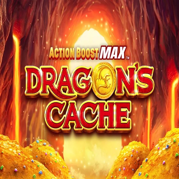 Official Slots logo: Action Boost Max Dragon's Cache by SpinPlay Games at Lolospin Casino