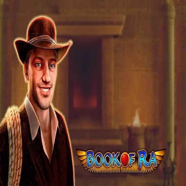Book of Ra slot logo by Greentube at Lolospin Casino
